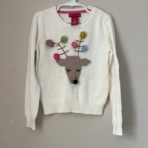 White Reindeer Sweater by Angels & Joy